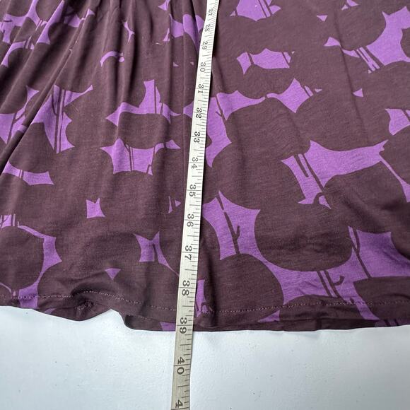 Boden Dress Womens 12R Purple Floral V Neck 3/4 Length Sleeve Midi Preppy Career - Picture 8 of 10